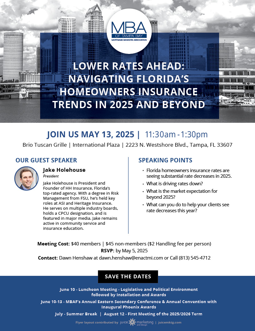 MBA of Tampa Bay - May Monthly Meeting details